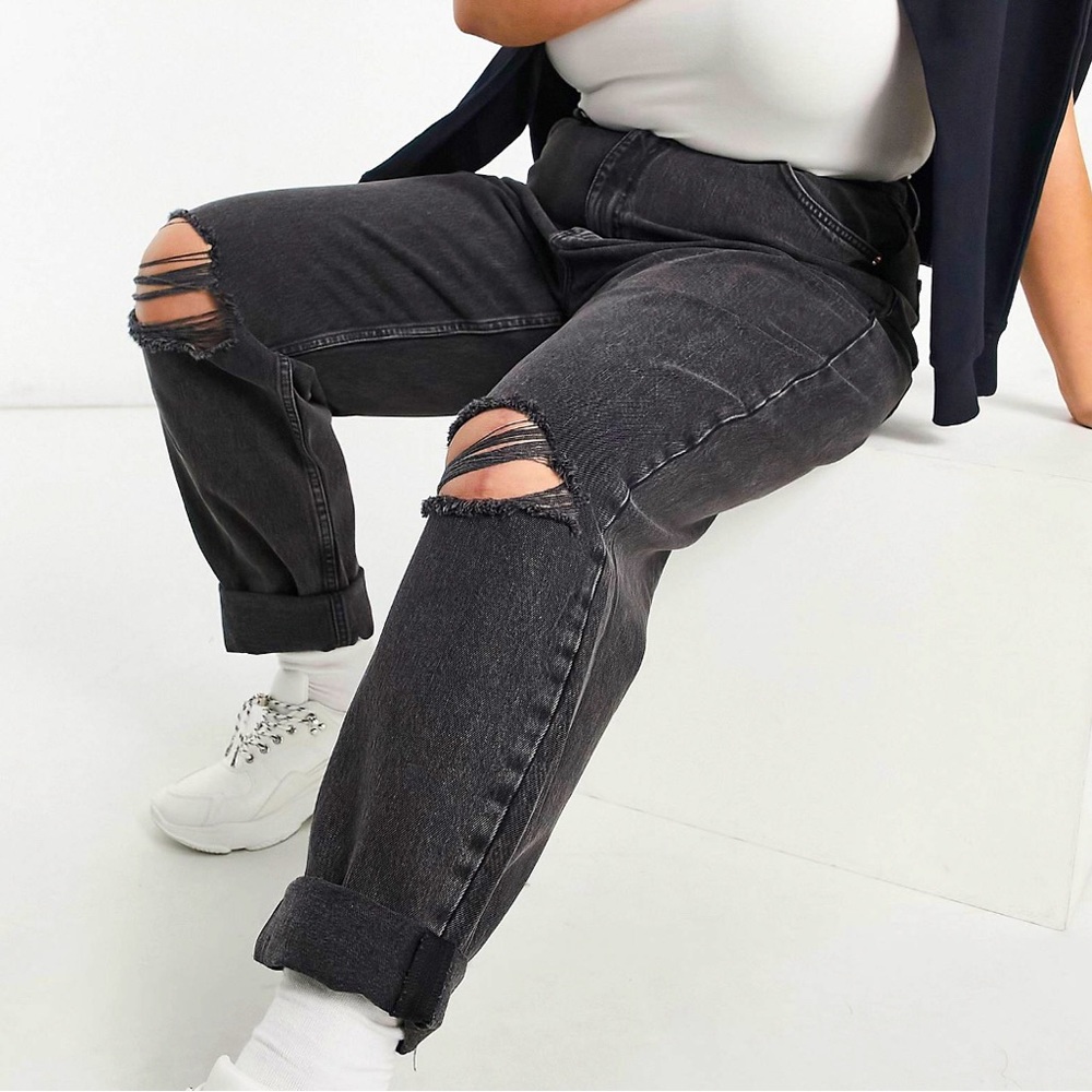 Brand New Plus Size Distressed Mom Jean